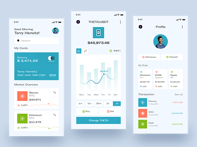 Crypto Mobile App app bankingapp branding clean design clean ui crypto crypto wallet cryptocurrency design dogecoin mobile app mobile ui popular design popular shot statistics ui ui ux design