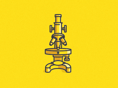 microscope icon science vector yellow