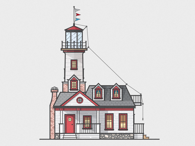 Lighthouses vector illustration architecture lighthouse coastal brick wood