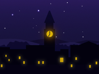Save The Date - Bell Tower purple light gold