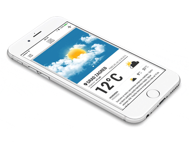 HRTMeteo - Weather app animation app design gif hrtmeteo ios iphone mobile app sevenofnine ui ux weather