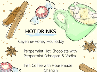 Over Easy Restaurant Hot Drinks bar bright graphic design illustration illustrator menu restaurant vector