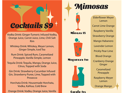 Drink Menu Front & Back branding bright design flyer graphic design illustration illustrator layout menu menu design vector