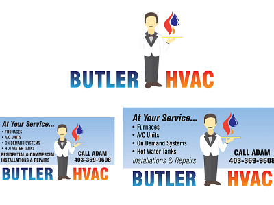 Butler HVAC Branding branding business card car magnet logo logo design typography