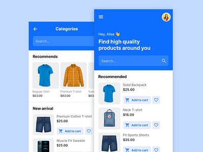 Shopping app designs