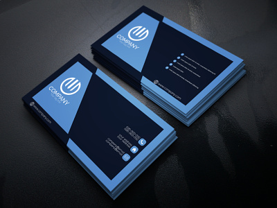 Blue Color Business Card branding businesscard design designer illustration