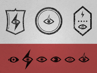 Howler Goods branding eye eyeball howler goods identity leather lightning lightning bolt simple stamp texture vector