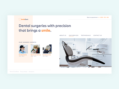 Dentist Web UI creative web design creative website dentist minimalist design webdesign webdesigner webui