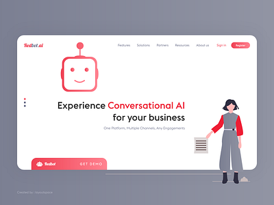 Homepage for Artificial Intelligence Product ai enterprise ai product homepage artificial intelligence chatbot enterprise ux enterprise website machine learning website