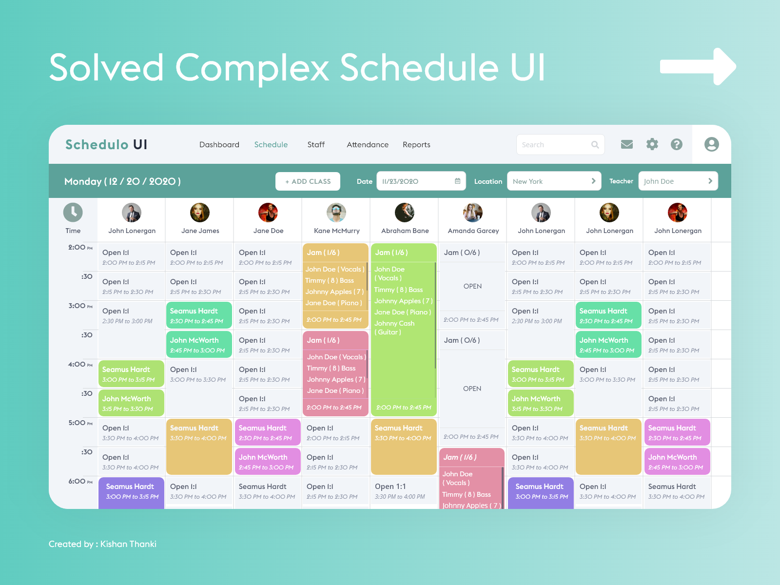 Schedule Web Application UI by Kishan Thanki on Dribbble