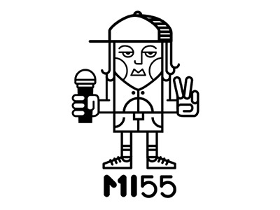 Mi55 Logo line art logo character vector