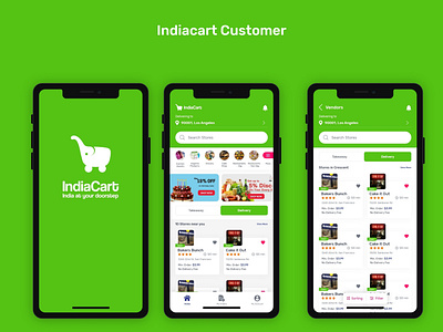 IndiaCart Customer app UI