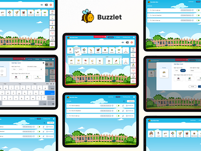 Buzzlet - The right talking tablet for your child. app app design autism branding childrenapp design figma logo ui uidesign uiux ux