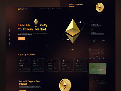 Cryptonium - Crypto Trading Website branding crypto cryptocurrency design graphic design trading ui uidesign webdesign