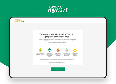 Dupixent MyWay branding design healthcare illustration medical ui uidesign uiux ux webapp website