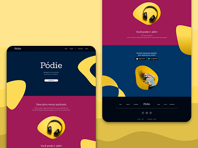 Pódie for podcasts - Landing Page - DailyUI 003