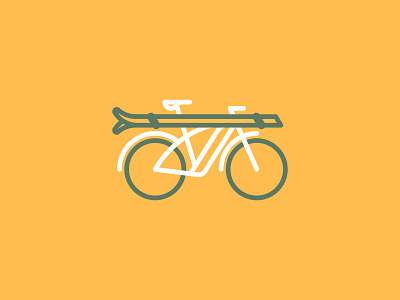 Groomer Cruiser bicycle bike ebike icon illustration line drawing ski skiing vector