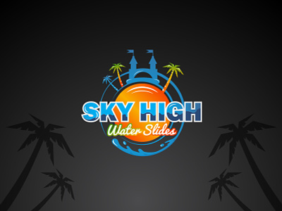 Sky High Water Slides design logo vector