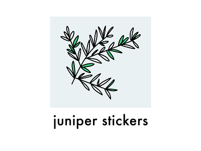juniper stickers logo branding design illustraion logo practice small business stickers