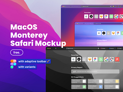 MacOS Monterey Realistic Safari Mockup - Figma Freebie