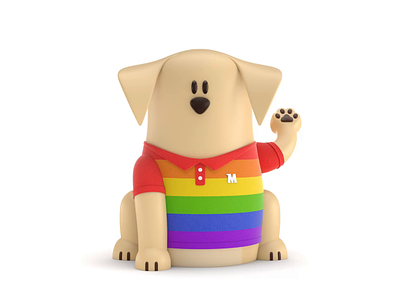 Maneki-Neko Dog 3D - Pride 3d 3d animation animation branding characters dog icon illustration landing page logo motion design pride ui ux web
