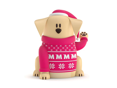 Maneki-Neko Dog 3D - Christmas 3d 3d animation animation branding characters christmas dog gift icon illustration landing page logo motion design santa ui ux web