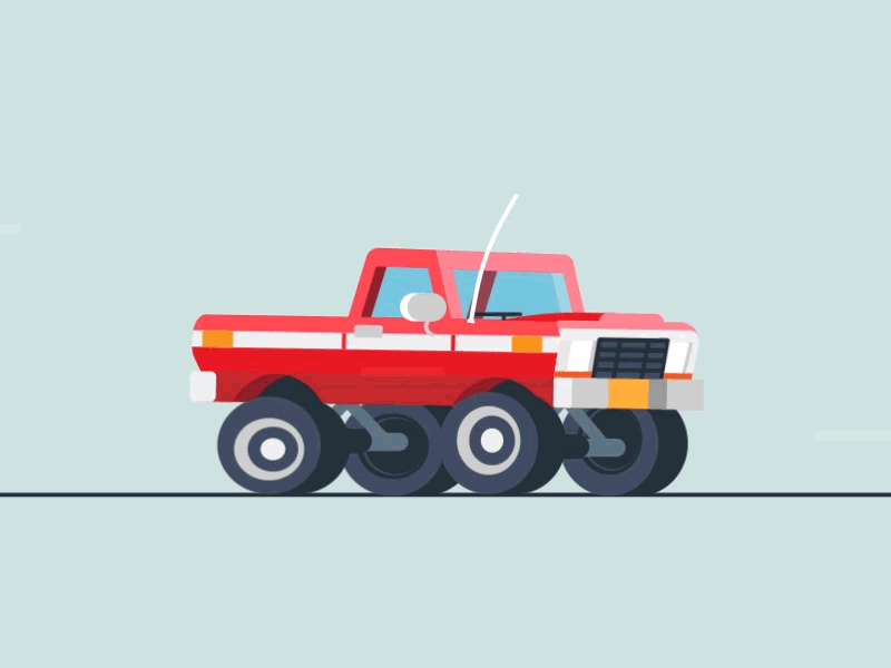 Truck_3 rebound animation wind flat 2d gif truck