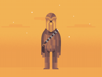 Han Solo is late for the meeting motion design illustration animation 2d wookiee chewbacca character han solo animal star wars
