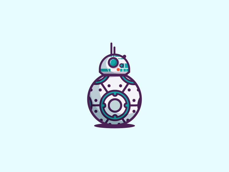 R2B8 2d animation bb 8 characters design flat gif motion design r2d2 star wars