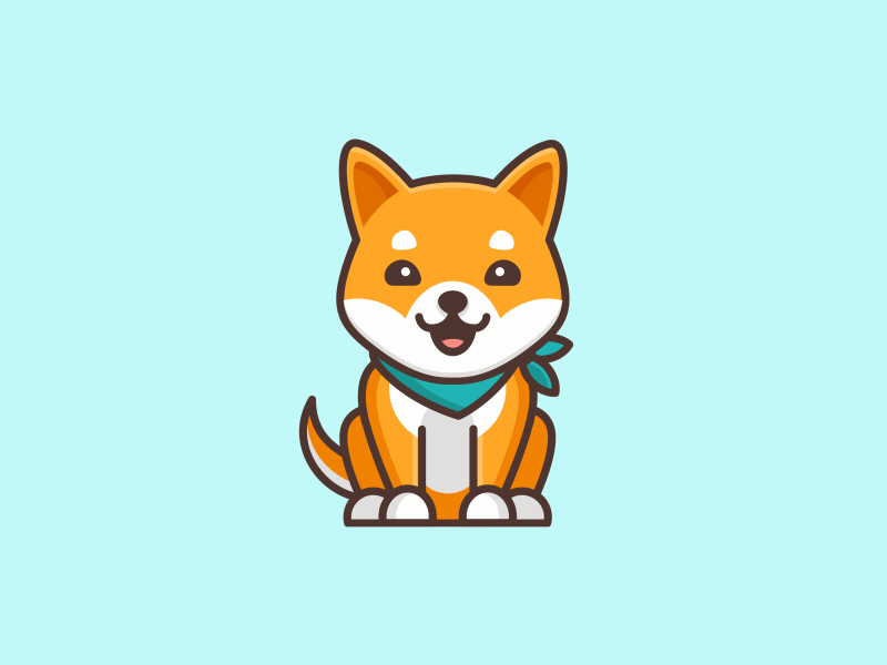 Shiba Inu Dog 2d animal animation characters design dog explainer video gif motion design sticker