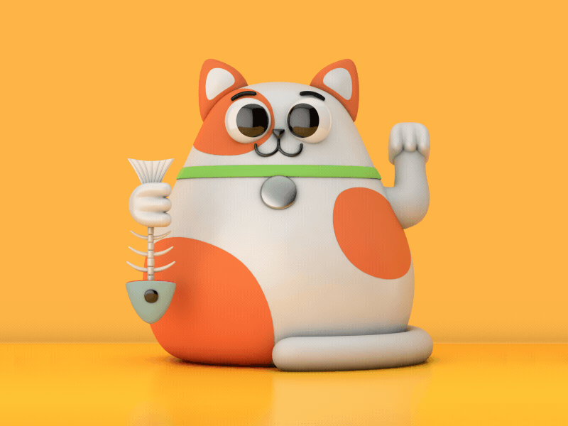 Maneki-Neko | Collection maneki-neko logo animation motion design sticker logo 3d characters 2d animation