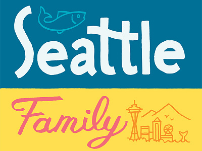 Seattle Family Adventures book covers hand lettering illustration lettering