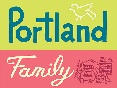 Portland Family Adventures book cover book cover hand lettering lettering script