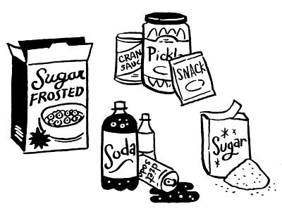 Unhealthy Grocery Items illustration