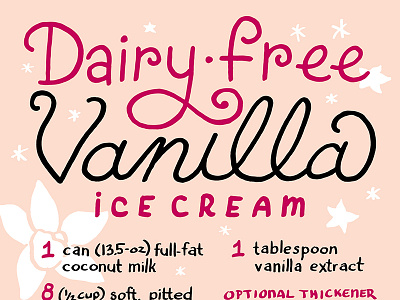 Dairy-Free Vanilla Ice Cream Lettering calligraphy handlettering lettering