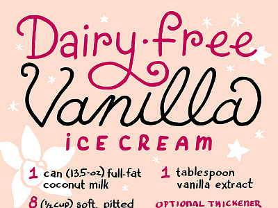 Dairy-Free Vanilla Ice Cream Lettering