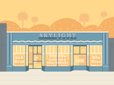 Skylight Bookstore illustration illustration mid century vector