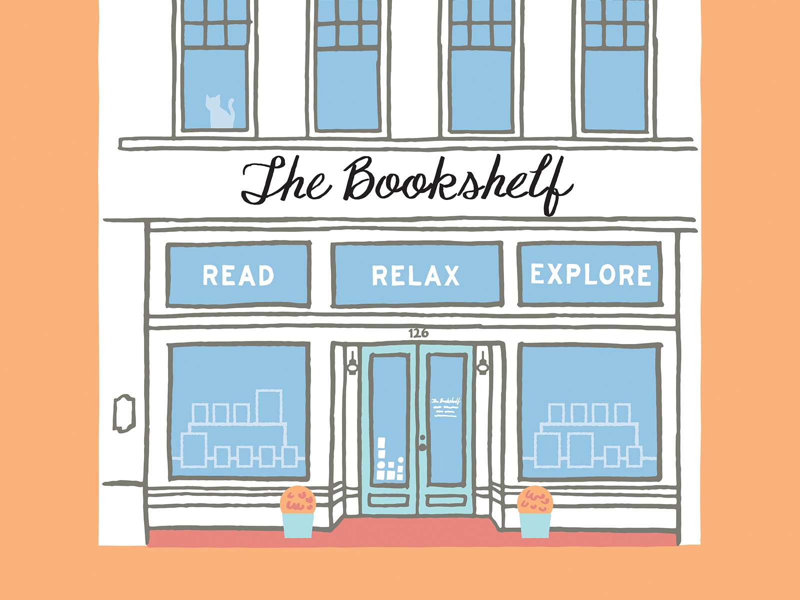 The Bookshelf Illustration By Andrew Brozyna On Dribbble