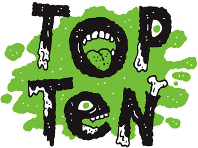 Zombie Top Ten handlettering lettering