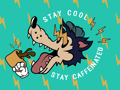 Stay Cool Stay Caffeinated apparel design illustration tshirt