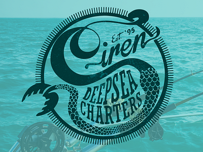 Siren Deepsea Charters charter fishing design fishing illustration logo smallbusiness