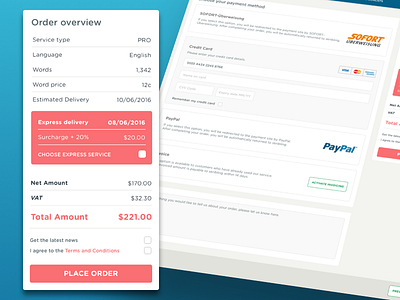 Payment Page ecommerce order order overview payment payment page peach ux ux design
