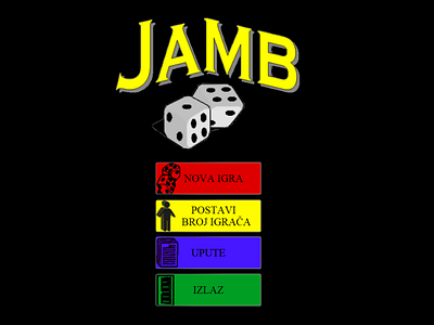 "Yamb" game - Main menu board game design digital board game game art gimp main menu pixel art ui