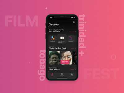 Trinidad and Tobago Film Festival App Concept app concept design design film festival illustration minimal movie app ui ux