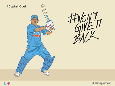 MS Dhoni cricket dhoni illustration msd wontgiveitback