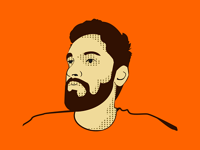 Character beard character design face illustration orange portirate vector