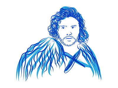 Jon Snow Illustration art brush design game of thrones got illustration jon lineart nort snow vector