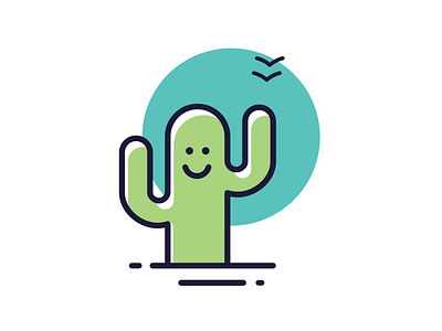 Emoji Cactus art cactus design emoji happy illustration lineart vector