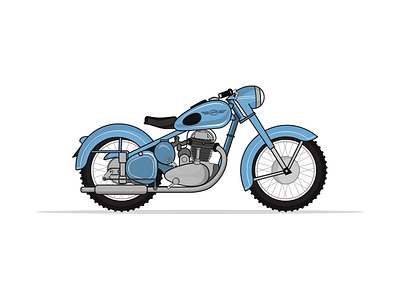 Java 500 bike java royalenfield blue icon illustration lineart motorbike moped motorcycle speed vector