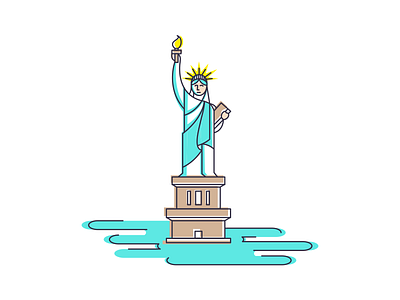 Statue Of Liberty design icon illustration liberty lineart of place statue vector